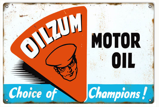 Oilzum Vintage Style Metal Sign 12 x 18