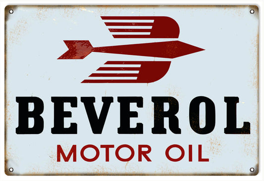 Beverol Motor Oil Vintage Style Metal Sign 12 x 18