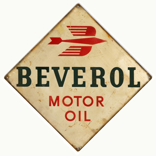 Beverol Motor Oil Vintage Style Metal Sign 16 × 16