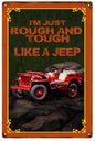 Red Rough And Tough Jeep 12x18