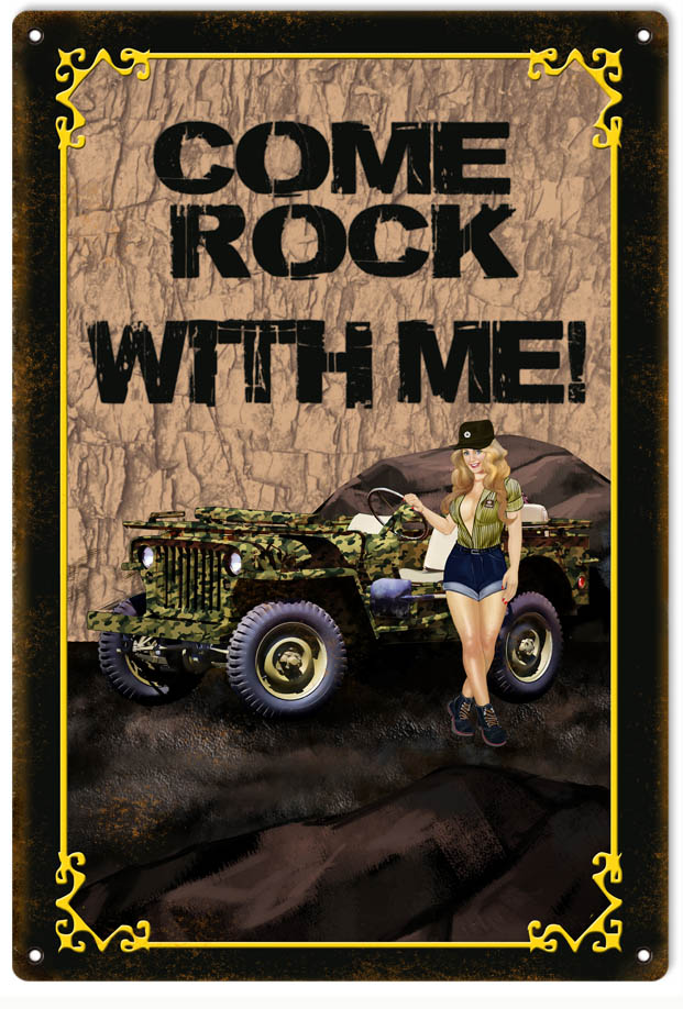 Come Rock With Me Pin Up Girl 12x18