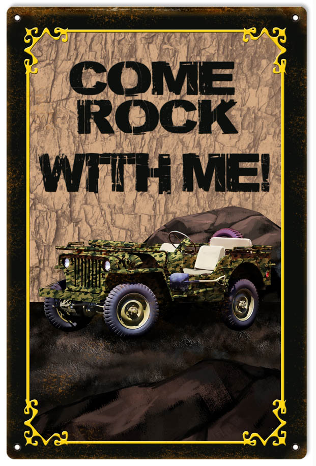 Come Rock With Me Jeep 12x18