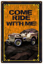 Orange Come Ride With Me Jeep 12x18
