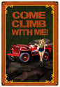 Come Climb With Me Pin Up Girl Jeep 12x18