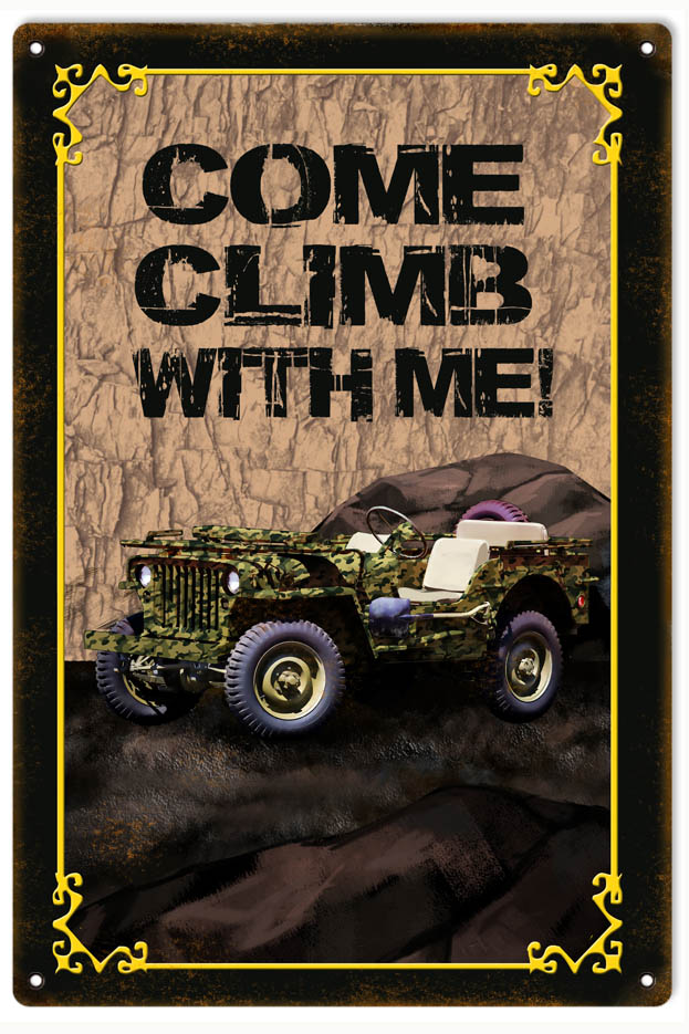 Come Climb With Me Jeep 12x18