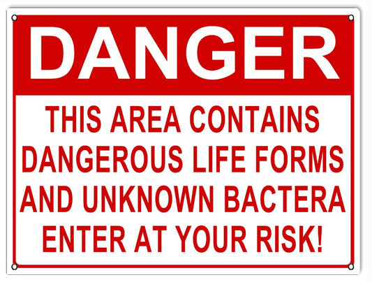 Danger Enter At Own Risk Vintage Style Metal Sign 9 × 12