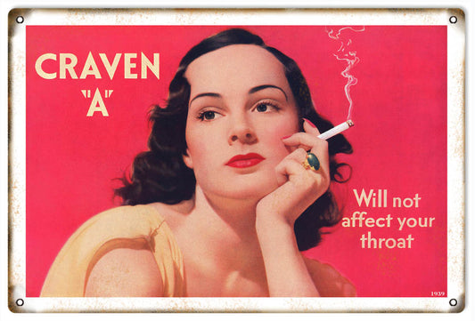 Craven A Cigarette Vintage Style Metal Sign 12 x 18