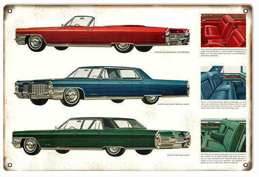 Fleetwood Automobiles Vintage Style Metal Sign 12 x 18