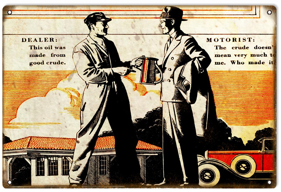 Dealer And Motorist Motor Oil 12x18