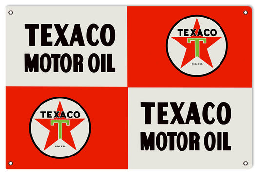 Texaco Motor Oil Vintage Style Metal Sign 16 × 24