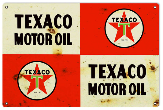 Repo Texaco Motor Oil Vintage Style Metal Sign 16 × 24