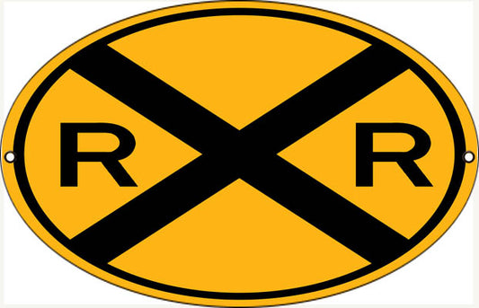 Railroad Xing Vintage Style Metal Sign 9 × 14