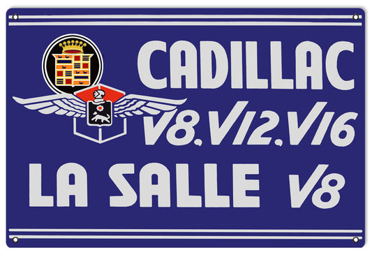 Cadillac V8 Vintage Style Metal Sign 16 x 24