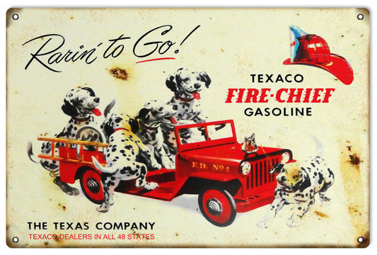 Rarin To Go Texaco Gasoline 12x18