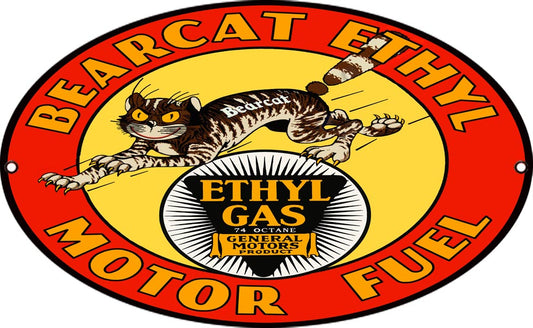 Bearcat Ethyl Motor Fuel Vintage Style Metal Sign 11 × 18
