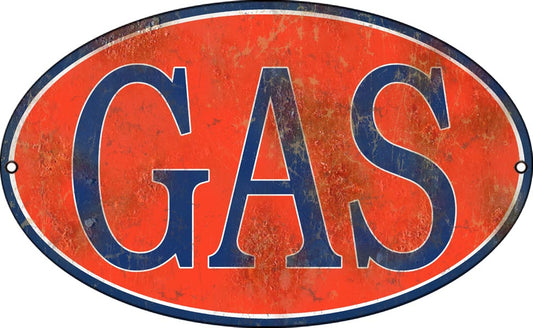 Gas Vintage Style Metal Sign 11 × 18
