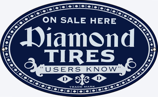 Diamond Tires On Sale Here Vintage Style Metal Sign 11 × 18