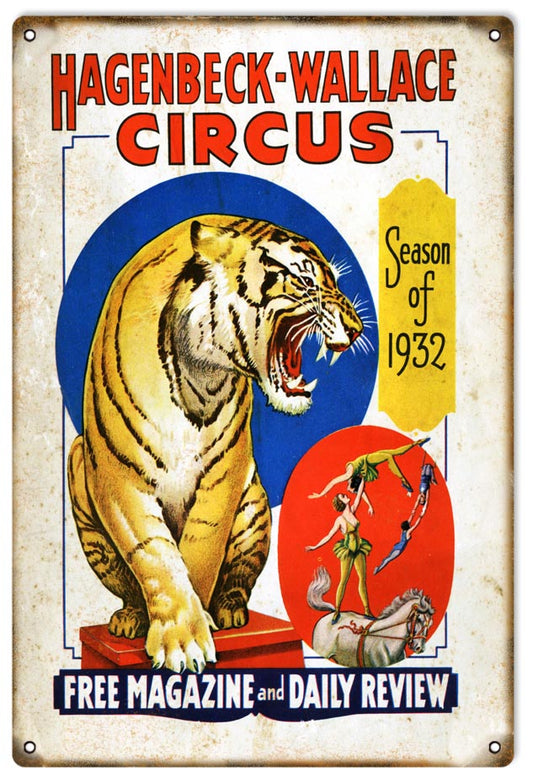Hagenbeck Wallace Circus 1932 Vintage Style Metal Sign 12 x 18