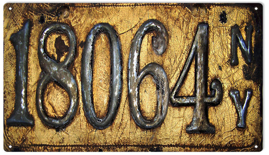 NY License Plate Vintage Style Metal Sign 8 × 14