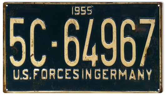 Germany US Forces License Plate Vintage Style Metal Sign 8 × 14