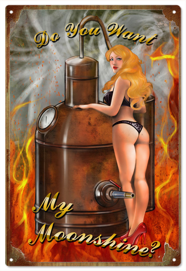 Pin Up Girl Do Moonshine 12x18