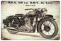 Old BSA 350 cc Model 19 Motorcycle 12x18