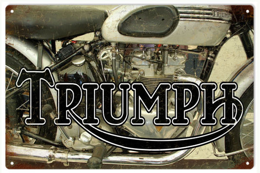 Old British Triumph Motorcycle 12x18