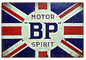 BP Motor Spirit With British Flag 12x18
