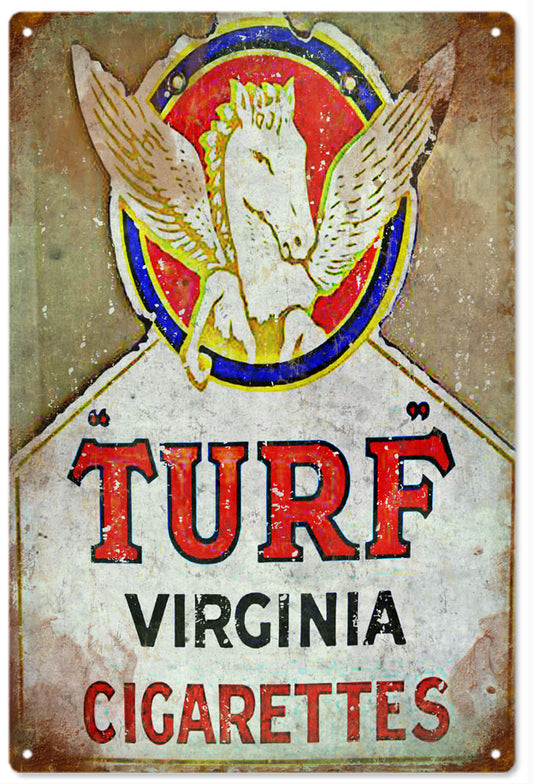 Turf Virginia Cigarettes Vintage Style Metal Sign 12 x 18