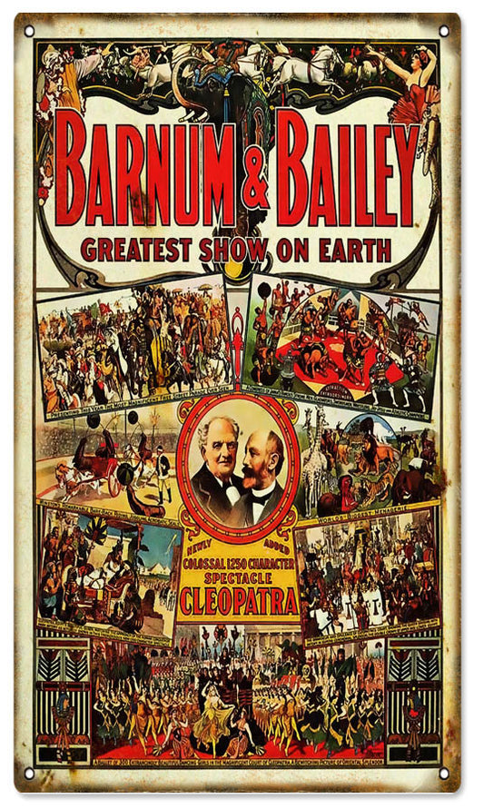 Barnum And Bailey Cleopatra Vintage Style Metal Sign 8 × 14