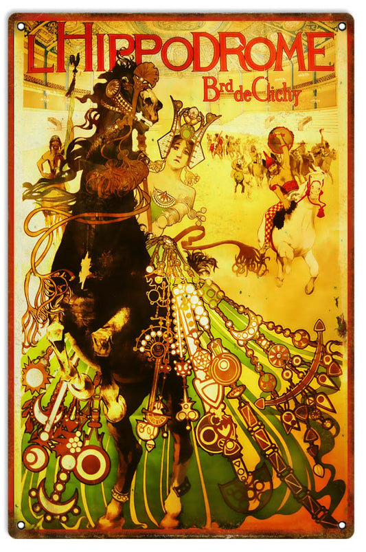 L Hippodrome Circus Vintage Style Metal Sign 12 x 18