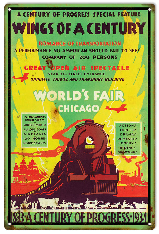 Worlds Fair Chicago Railroad 12×18