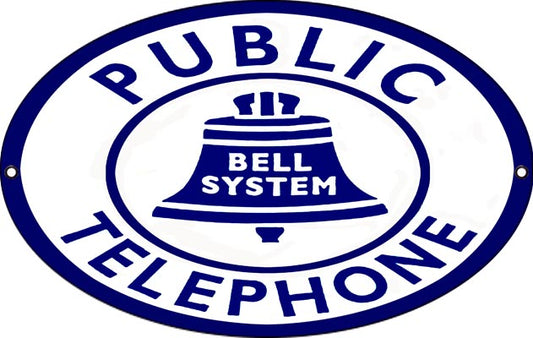 Public Telephone Vintage Style Metal Sign 9 × 14