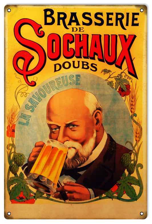 Brasserie Sochaux Beer Vintage Style Metal Sign 12 × 18