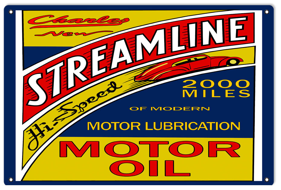 Charley Streamline Motor Oil12x18