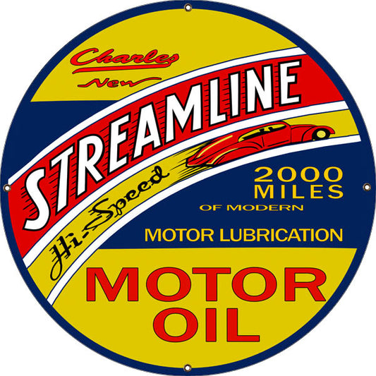 Charley Streamline Motor Oil Vintage Style Metal Sign 30 x 30
