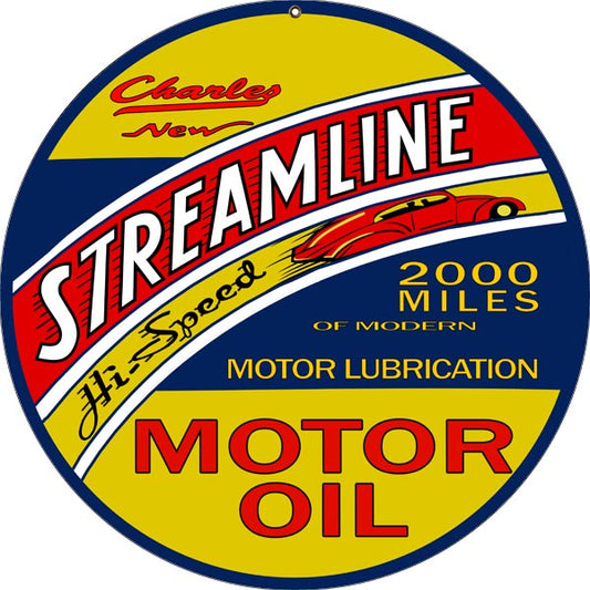 Charley Streamline Motor Oil Vintage Style Metal Sign 14 x 14