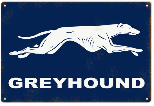 Greyhound Vintage Style Metal Sign 12 x 18