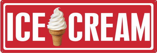 Ice Cream Vintage Style Metal Sign 8 × 24