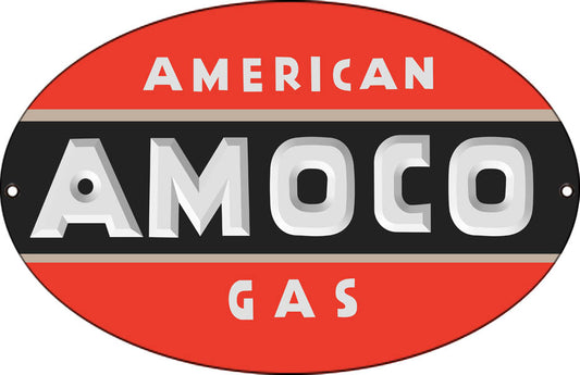 American AMOCO Gas Vintage Style Metal Sign 9 × 14