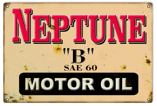 Neptune Motor Oil Vintage Style Metal Sign 12 x 18