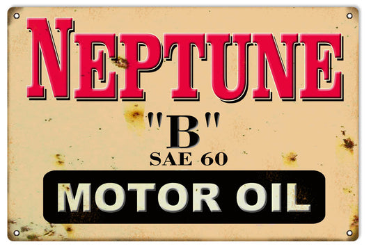 Neptune Motor Oil Vintage Style Metal Sign 16 × 24