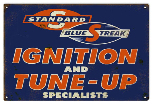 Standard Blue Streak Motor Oil Vintage Style Metal Sign 12 x 18