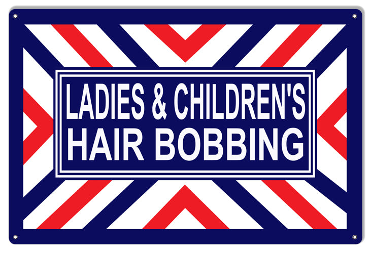 Ladies & Childrens Hair Bobbing Barber Shop 12×18