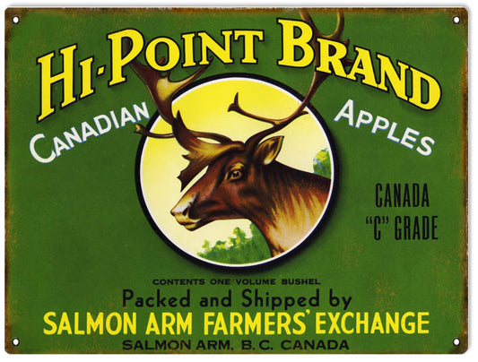 Hi Point Apple Vintage Style Metal Sign 9 × 12