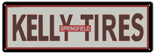 Kelly Tires Springfield Vintage Style Metal Sign 8 × 24