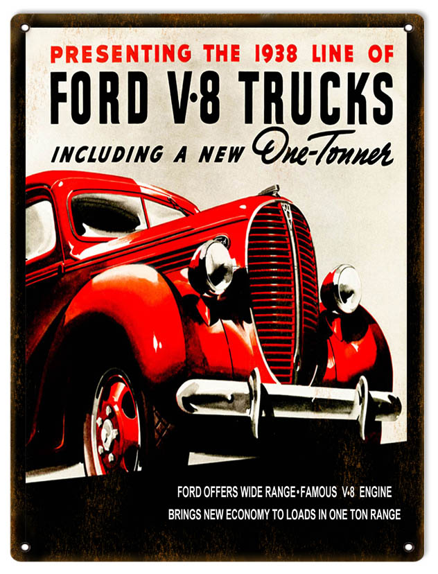 1938 Ford V-8 Trucks 9x12
