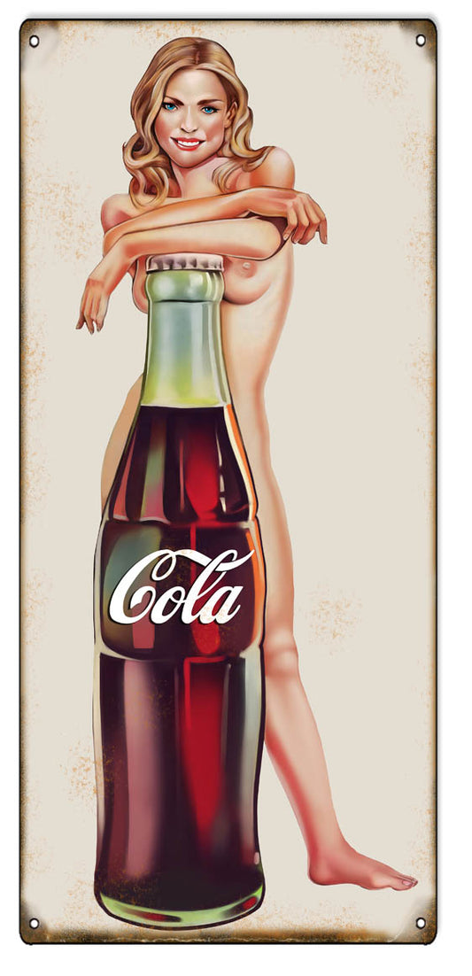 Cola Pin Up Girl Vintage Style Metal Sign 8 x 10