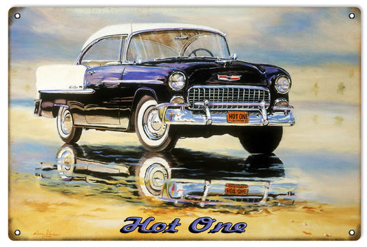 Chevy Hot One Donna Wayman-Mauer Vintage Style Metal Sign 12 x 18