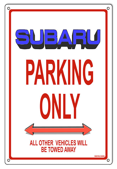 Subaru Parking Only Vintage Style Metal Sign 12 x 18